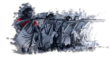 22092021Dossier45Captions | MR Onlinenbsp | Combatants in the Telangana Armed Struggle 194651 a communistled insurrection of peasants against the autocratic rule of the Nizam monarch of the princely state of Hyderabad and against feudal exploitation by landlords Illustration Navya India Young Socialist Artists Reference photo Sundarayya Vignana Kendram Telangana 1948 | MR Online