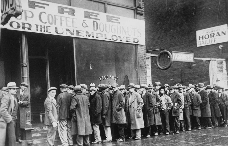 Soup Line during the Great Depression / Image: Public Domain