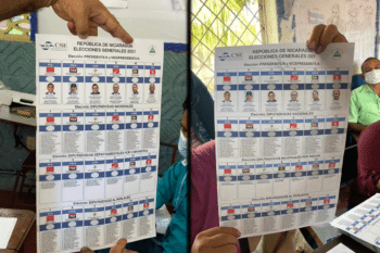 Nicaragua2021electionballotparties | MR Onlinenbsp | The ballots in Nicaraguas November 7 2021 elections The right is the ballot on the Caribbean Coast with 7 options The left is the ballot everywhere else with 6 options | MR Online