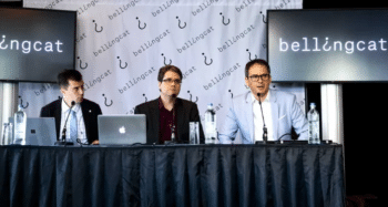 eliothigginscfounderofonlineinvestigation | MR Onlinenbsp | Higgins center addressing press conference in May 2018 | MR Online