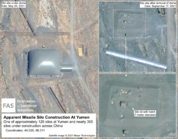 Photo2SiloYumen copy | MR Onlinenbsp | Satellite images show clear features of silo construction near Yumen in central China Satellite photo source Maxar Technologies | MR Online