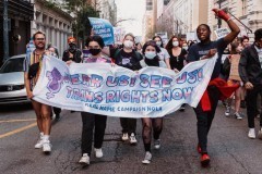 Youth lead 250-person march under banner that says âHear us! See us! Trans Rights Now!â Youth lead 250-person march under banner that says âHear us! See us! Trans Right