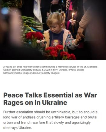 | MR Online | Common Dreams Peace Talks Essential as War Rages on in Ukraine | MR Online