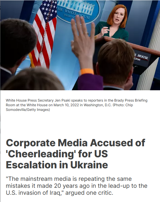 | MR Online | Common Dreams Corporate Media Accused of | MR Online'Cheerleading' for US Escalation in Ukraine