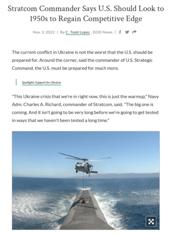 | MR Online | DoD News Stratcom Commander Says US Should Look to 1950s to Regain Competitive Edge | MR Online
