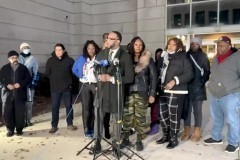 B'Ivory LaMarr, attorney for the family of Brieon Green, addresses the media after viewing footage of Green's death for the first time. B'Ivory LaMarr, attorney for the family of Brieon Green, addresses the media aft