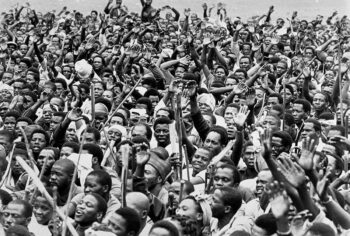 A section of the crowd of striking Coronation Brick workers in Durban North January 1973 Credit David Hemson Collection University of Cape Town Libraries | MR Online | A section of the crowd of striking Coronation Brick workers in Durban North January 1973 Credit David Hemson Collection University of Cape Town Libraries | MR Online