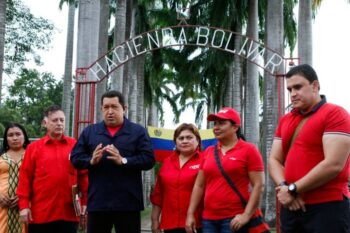 Former Venezuelan President Hugo ChĂĄvez recording a TV show in Hacienda BolĂvar in the southwest region of ColĂłn Photo by Prensa MirafloresFlickr | MR Online | Former Venezuelan President Hugo ChĂĄvez recording a TV show in Hacienda BolĂvar in the southwest region of ColĂłn Photo by Prensa MirafloresFlickr | MR Online