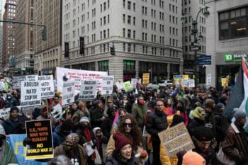 Protestors marching through Manhattan Liberation photo | MR Online | Protestors marching through Manhattan Liberation photo | MR Online
