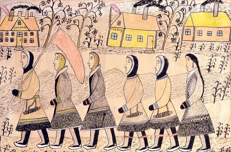 Maria Petrovna Vyucheyskaya (USSR), Going to a Demonstration, 1932â1933.