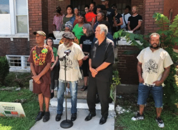 Omali Yeshitela stands before his home and speaks to supporters after FBI raid on July 29 2022 Source stltodaycom | MR Online | Omali Yeshitela stands before his home and speaks to supporters after FBI raid on July 29 2022 Source stltodaycom | MR Online